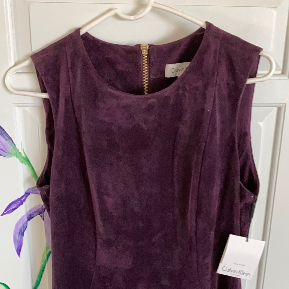 Faux suede purple dress.